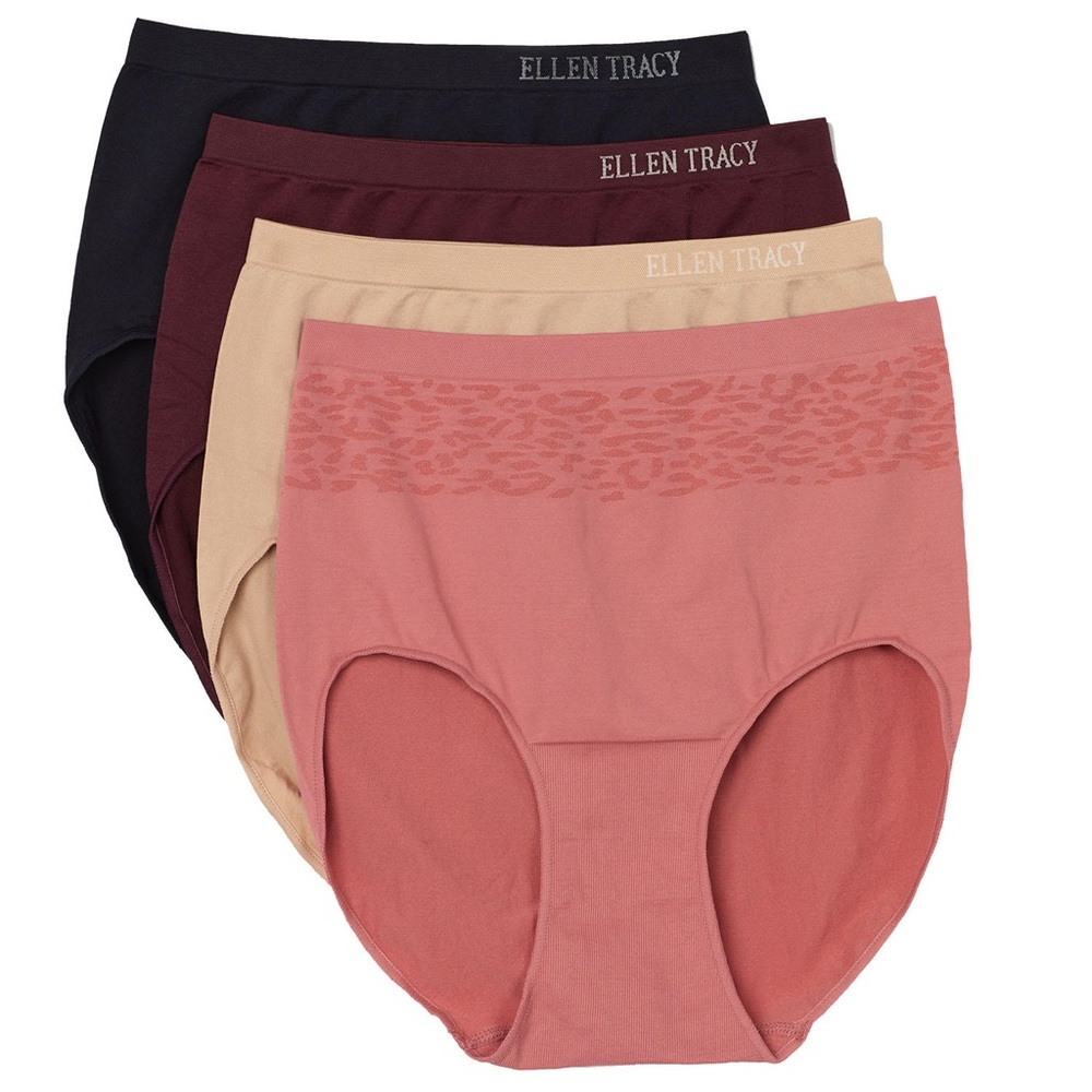 Ellen Tracy 4 Seamless Women’s Briefs, Rose Colored Pack, SZ Small, NWT